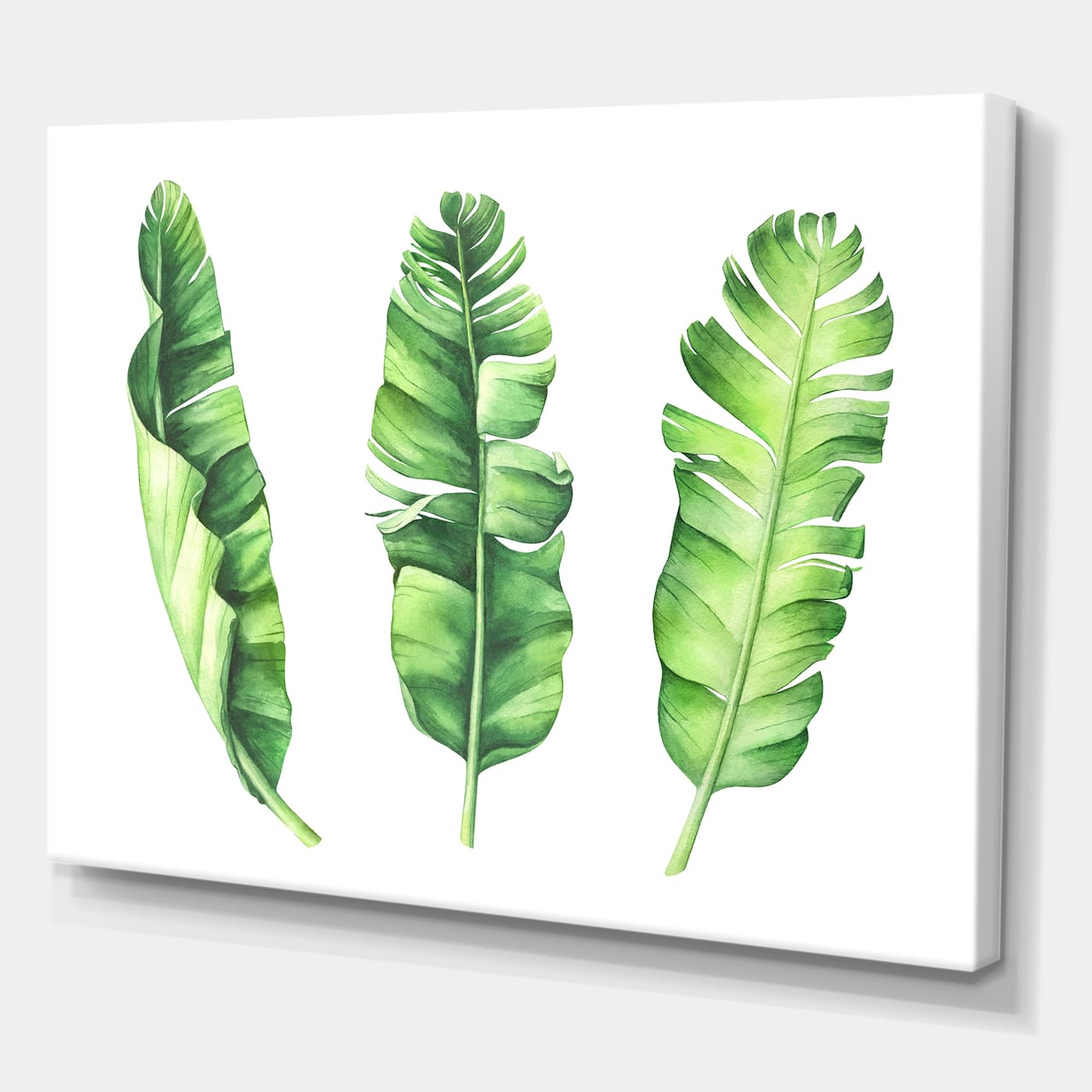 Designart - Tropical Banana Leaves Set - Farmhouse Canvas Wall Art Print